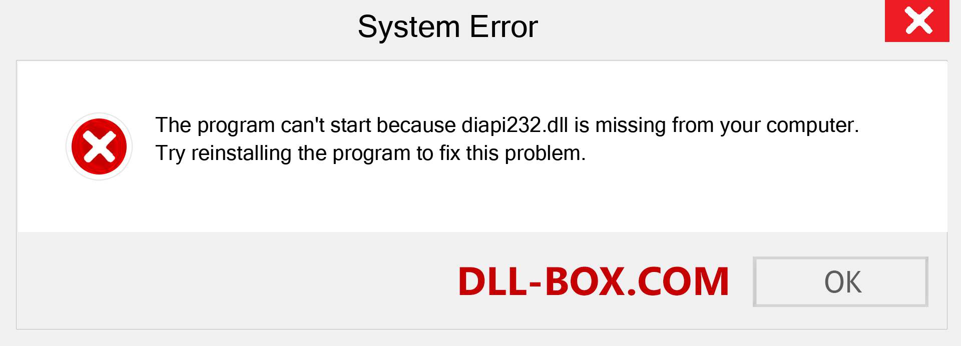  diapi232.dll file is missing?. Download for Windows 7, 8, 10 - Fix  diapi232 dll Missing Error on Windows, photos, images